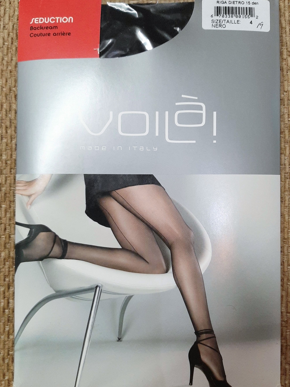 Voila! Seduction Backseam 15 Denier Sheer Tights - Black